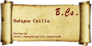 Behyna Csilla névjegykártya